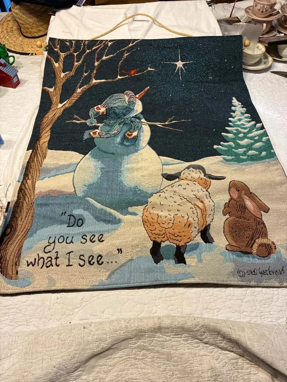 Sandi Gore Evans Do You See What I See Christmas Wall Hanging Tapestry